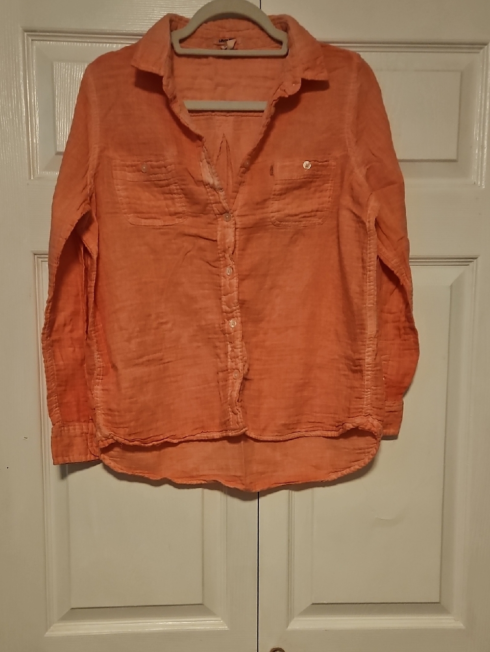 Levi's Orange Lightweight Button-Up Shirt